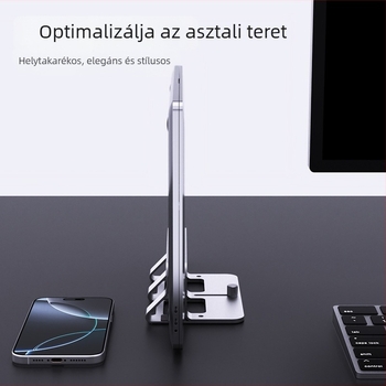 Laptop állvány, függőleges, minimalistikus tárolás, állítható szélesség, függőleges támasz, asztal bővítőlemez