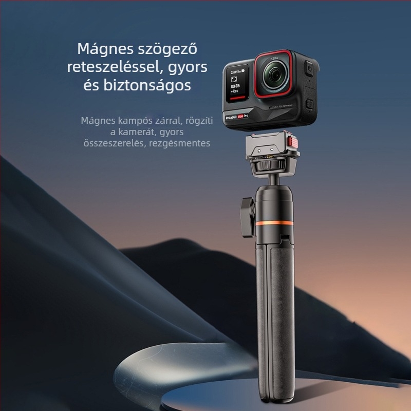 KC-01 Mágneses gyorskioldó alap insta360 Ace/AcePro számára 1/4 hüvelykes GoPro adapterrel — alumíniumötvözet, szilikon, ABS