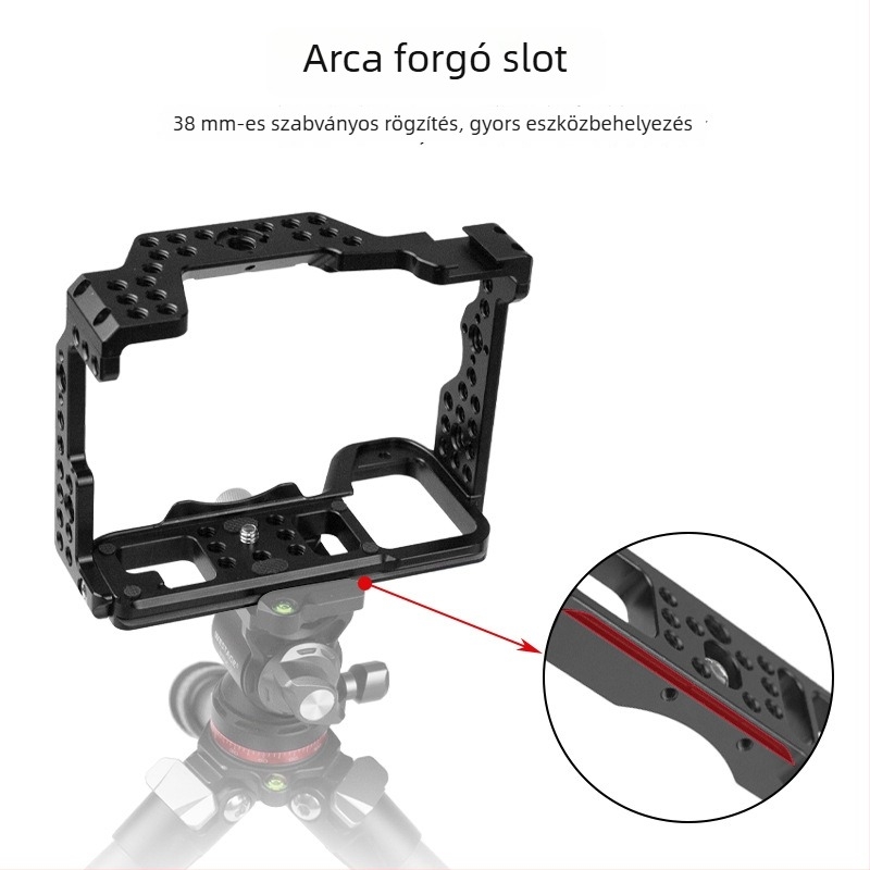 Alumínium ötvözetű kamera ketrec Sony A7M3/A7R3/A7C/A9 és Canon R5/R6 számára, maximális terhelés 2–5 kg