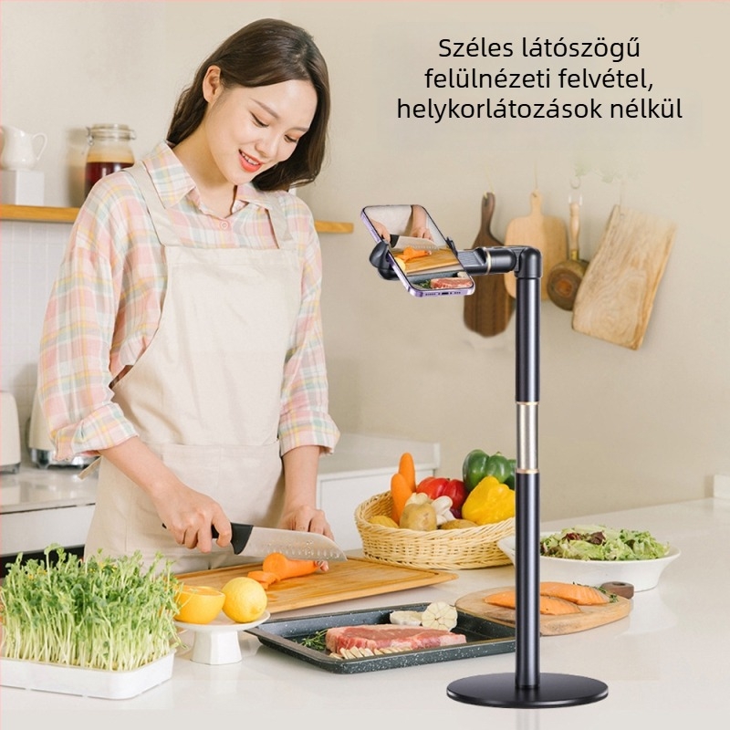 Asztali telefon tartó állítható emeléssel — hordozható, többfunkciós állvány élő közvetítéshez és fényképezéshez
