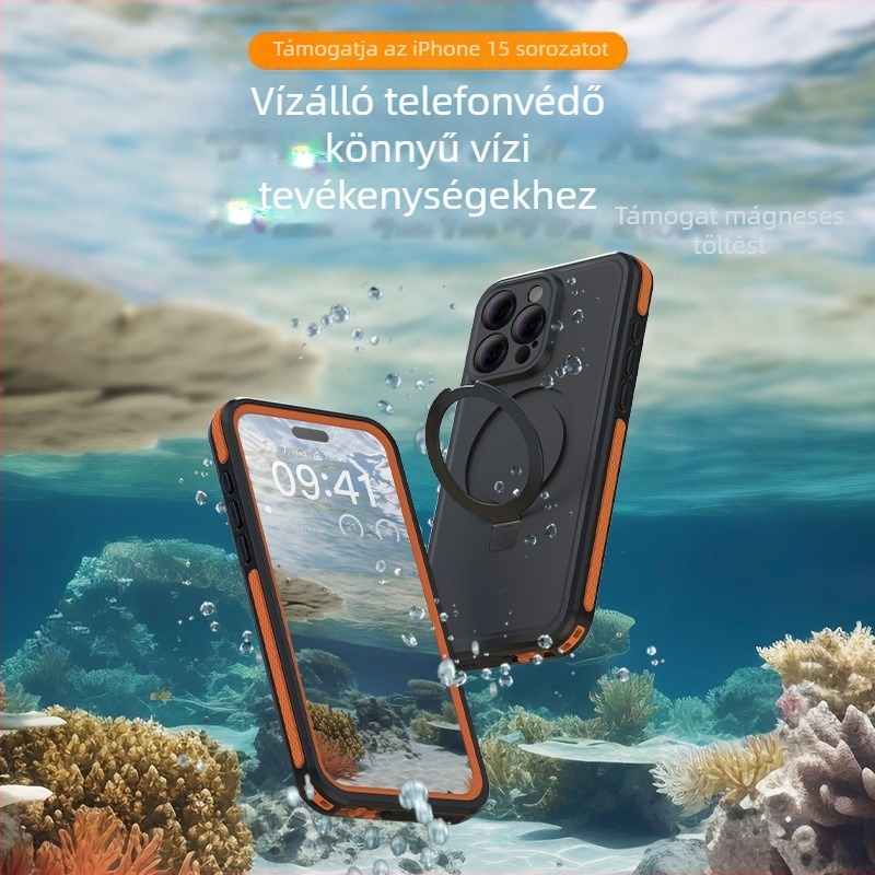 iPhone 15 Pro Max mágneses telefontok, vízálló, porálló és ütésálló