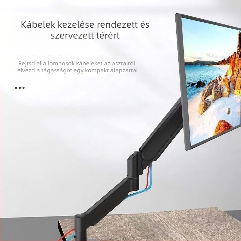Monitorkar asztali alaphoz – forgó ízület, 360° forgás, műanyag