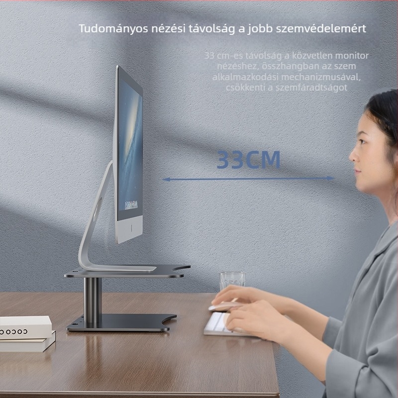 Szénacél monitor-emelő, asztali rendező – 1 rétegű asztali tároló, többfunkciós, mozgatható, telepítés nélkül
