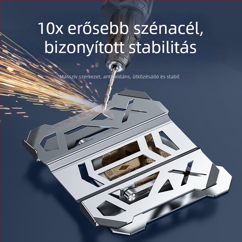 360°-os forgatható laptop-tartó, Mecha stílus, összehajtható asztali hűtőállvány, szénacél, modell L205-b, 2 kg, univerzális