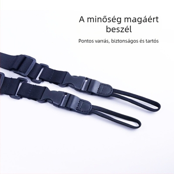 DSLR nyakpánt gyorskioldóval, 4‑fejű nylon kialakítás, állítható, 20 kg teherbírás