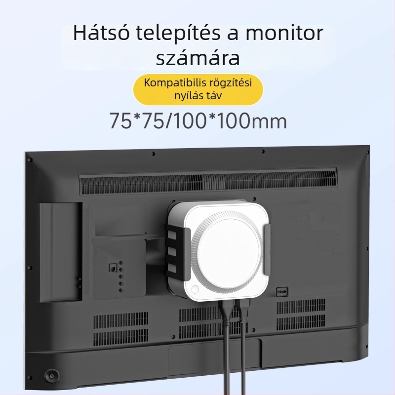 Mini Mac mini asztali állvány — Zjj010, acél hidegen hengerelt, kompatibilis Macmini M4/M4Pro, 0,25 kg, asztali kivitel
