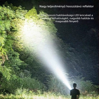 Kemping LED elemlámpa, újratölthető, 20W, 4000 mAh, hatótáv 200-500 m