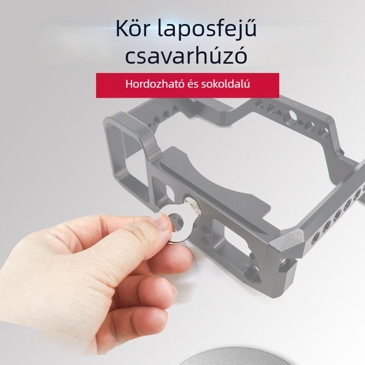 Kamera testülethez tartozó kiegészítő készlet alumínium ötvözetből, Rabbit Cage és hex kulcs, gyorslemez csavarok, kör fejű eszköz, bővítő kiegészítők; kompatibilis fényképezőgépekkel; maximális teher 2–5 kg; modellek A7C/A74/A7M3/R5R6