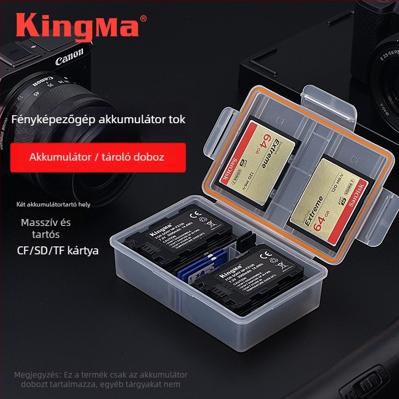 KingMa Akkumulátor-doboz Canon LP-E6 és Nikon EN-EL15 – Vízzáró és nedvességálló tároló tok
