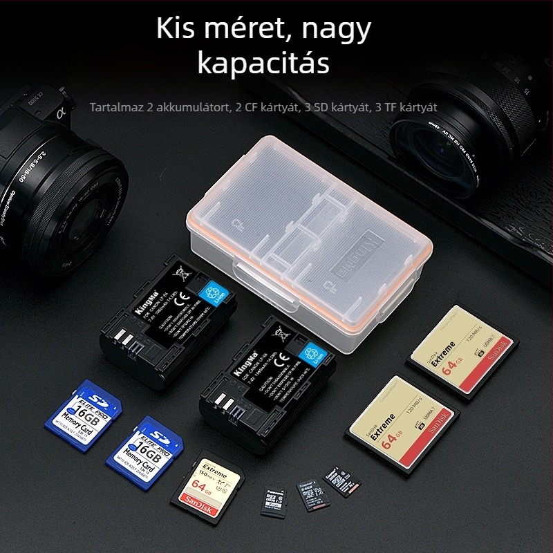 KingMa Akkumulátor-doboz Canon LP-E6 és Nikon EN-EL15 – Vízzáró és nedvességálló tároló tok