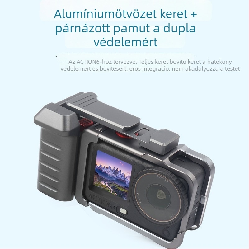 DJI Action 6 utcai fotózásra szánt fogantyú készlet adapterrel a kamera ketrecéhez, alumínium ötvözet, 135.8 g