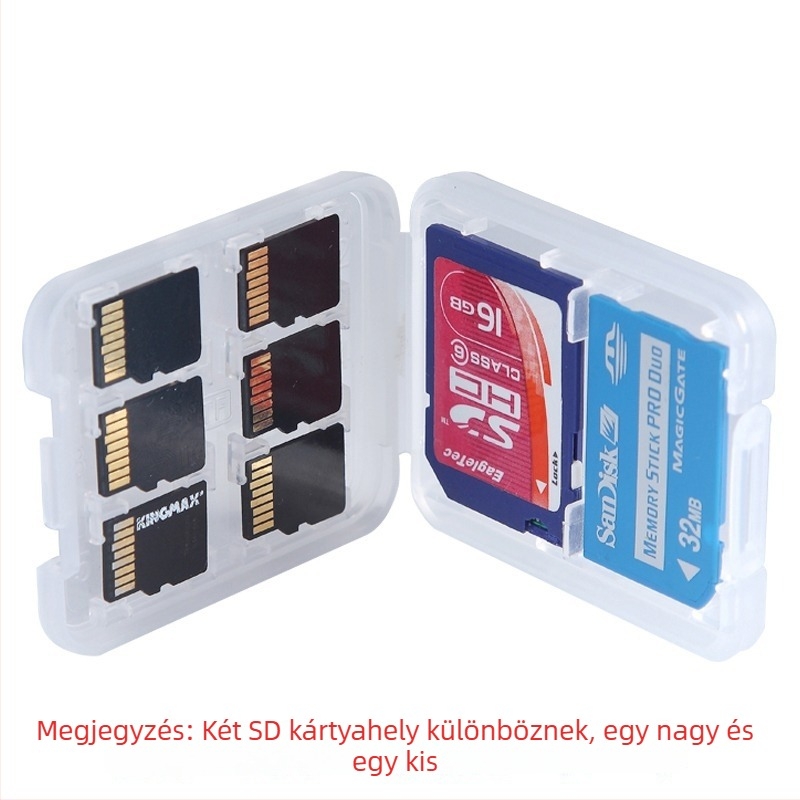 TF/SD/CF memóriakártya tároló doboz, PP műanyag, fejlesztett kiadás, készlet