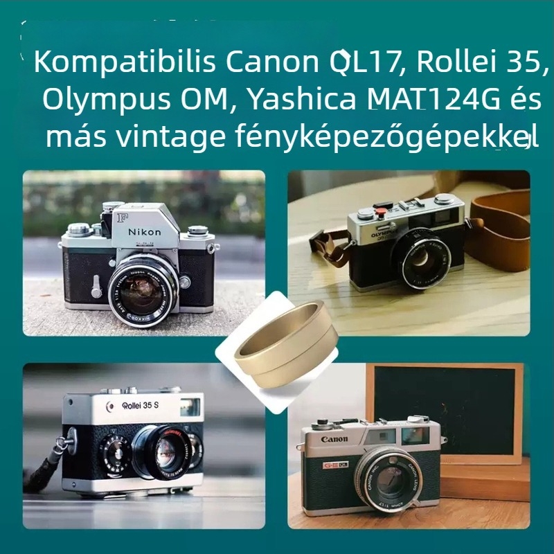 Px625 akkumulátor konverter kamera számára – sárgaréz, 1,5V akkumulátor mellékelve, kompatibil PX625/QL17 Rollei 35 filmes kamerával