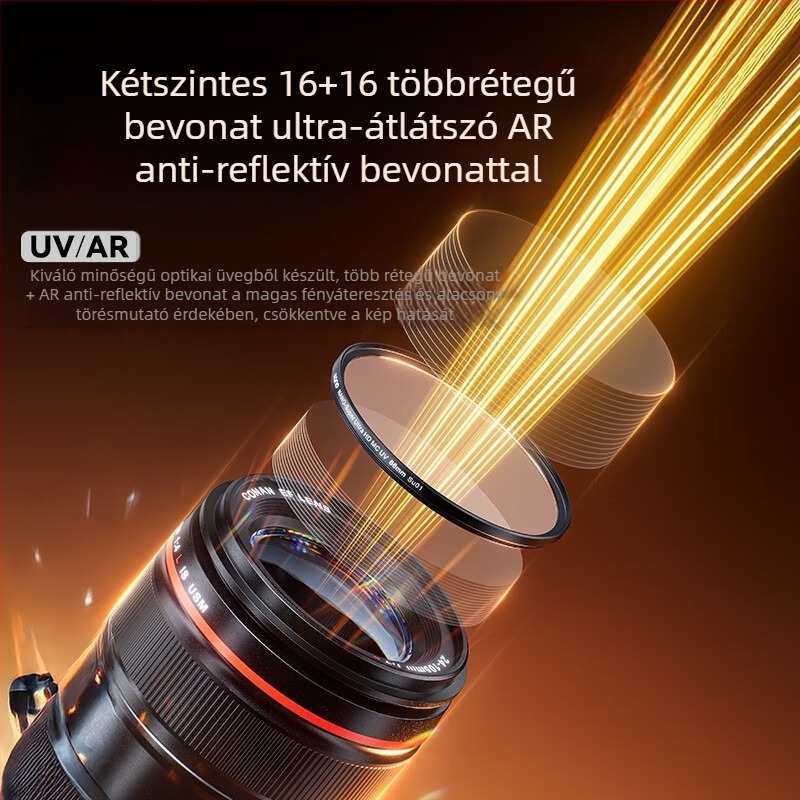 Hulk CF003 UV-szűrő SLR fényképezőgéphez - kétoldalas többszörös bevonat, sötét sarkok nélkül, magas transzmittancia, OEM feldolgozás