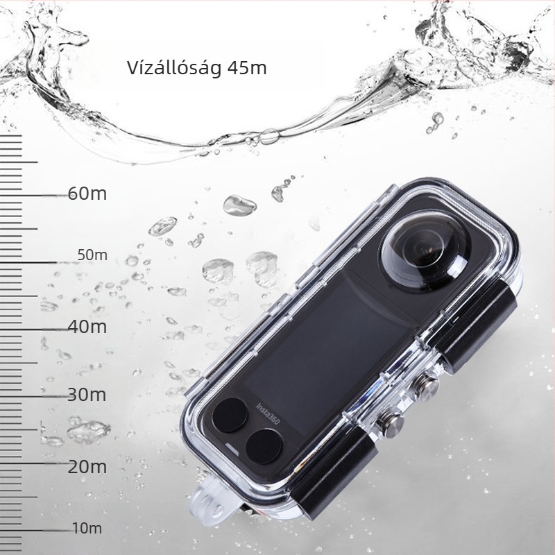 IP-védett védőhéj Insta360 X5-höz - Modell A-ISX4-WC-GL, Márka Love xiaou, Anyag: PC + edzett üveg + 316 rozsdamentes acél, Kompatibilis az Insta360 X5-tel, Testreszabható logó