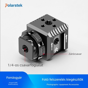 Kamera kiegészítő: háromfejű forró cipő tartó, alumíniumötvözet, Sony ZV-E10-hez, modell SX-02
