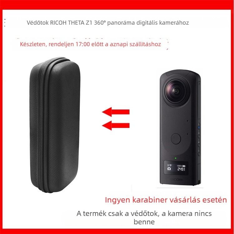 Nylon táska a RICOH THETA Z1-hez – kopásálló és koszálló; Anyag: Nylon; Modell: RICOH THETA Z1; Tömeg: 95 g