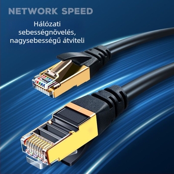 Cat6E Ethernet-kábel RJ-45 kristályos csatlakozóval, beltéri és kültéri használatra, nagy sebességű gigabites hálózat