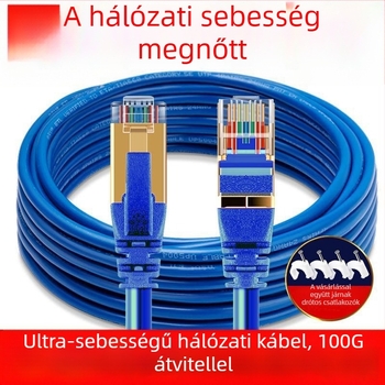Cat6E Ethernet-kábel RJ-45 kristályos csatlakozóval, beltéri és kültéri használatra, nagy sebességű gigabites hálózat