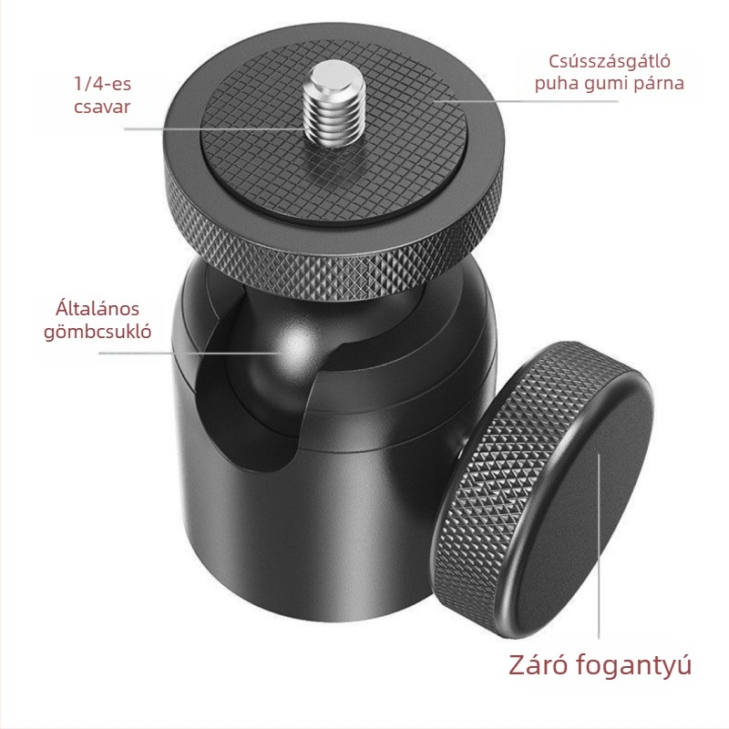 360°-os forgó pan-tilt fejű állvány, teherbírás 2 kg, súly 0.5 kg