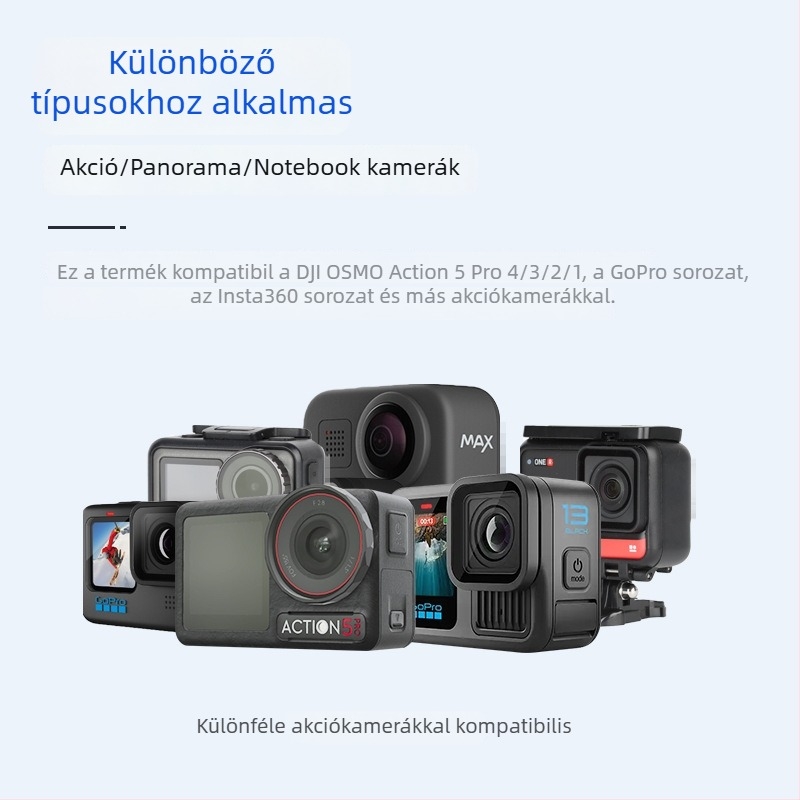 Sisak alatti tartó sportkamerákhoz – kompatibilis DJI Action 5 Pro/4 és GoPro kamerákkal