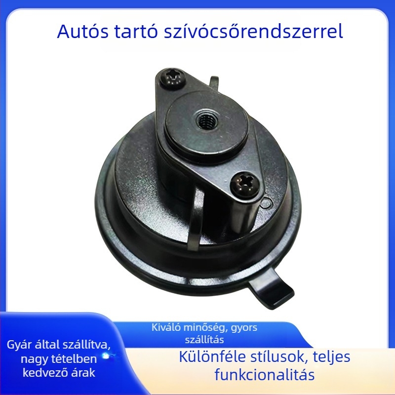 Autóba szerelhető telefon-tartó nagy vákuumos rögzítővel üvegfelületekre, ütésálló, kompatibilis mobiltelefonokkal és fényképezőgépekkel