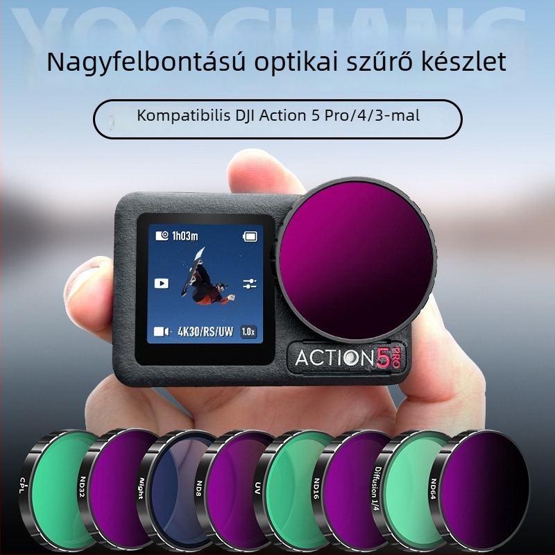 Akciókamera szűrő CPL polárszűrővel, ND fénycsökkentő szűrővel, UV védelem DJI Action 3/4/5 Pro számára