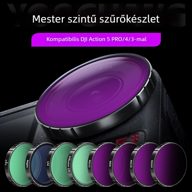 Akciókamera szűrő CPL polárszűrővel, ND fénycsökkentő szűrővel, UV védelem DJI Action 3/4/5 Pro számára
