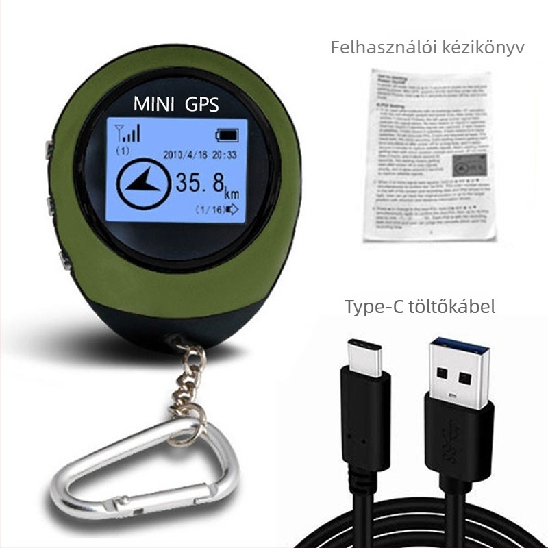 PG03 kézi GPS helymeghatározó, 512KB memória, GPS 10 m-es pontosság, műholdas térkép, 128×64 kijelző