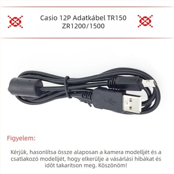 12P USB adatkábel Casio TR150 ZR1200/1500 kamera számára – OEM, 1 db