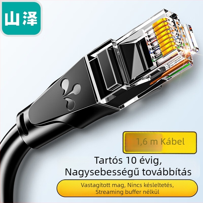 Cat6 hálózati kábel RJ-45, 1000 Mbps, csavart pár, PVC burkolat