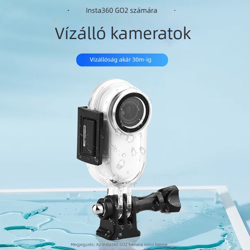 Vízálló védőhéj Insta360 Go2 ujjkamera számára; anyag: PC + edzett üveg + rozsdamentes acél; kompatibilis Insta360 Go2; logó OK; tartozékok: héj, 1/4-inch alap, csavarok, imbuszkulcs
