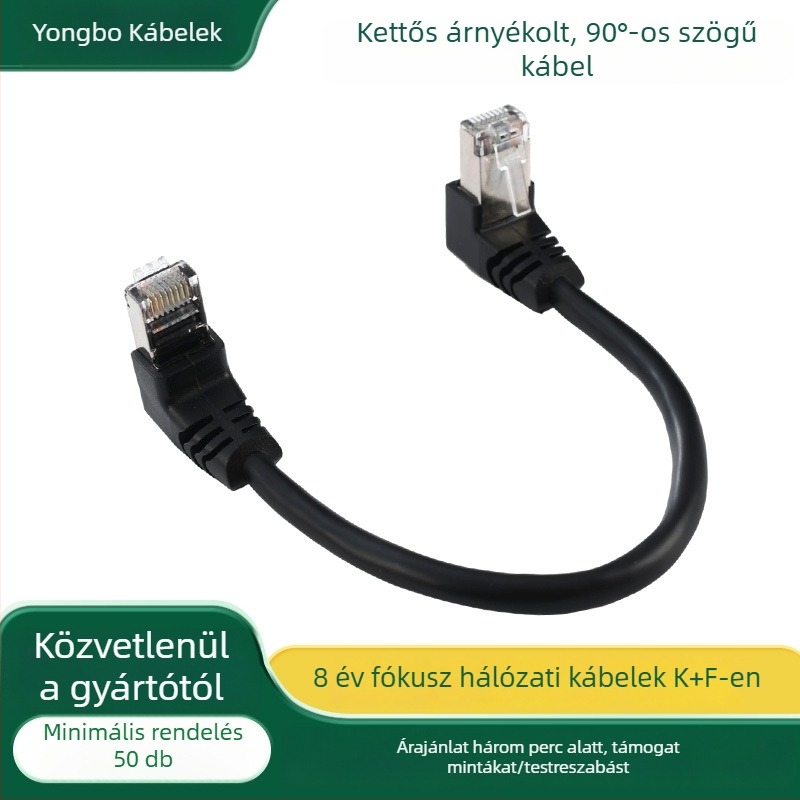 CAT8 SFTP hálózati kábel, modell CAT8 SFTP CABLE; átviteli sebesség 1 Gbps; működési hőmérséklet -20…80 °C; húzószilárdság 25; nyomásállóság 1000P; alkalmas számítógéphez, kapcsolóhoz, routerhez, TV-hez