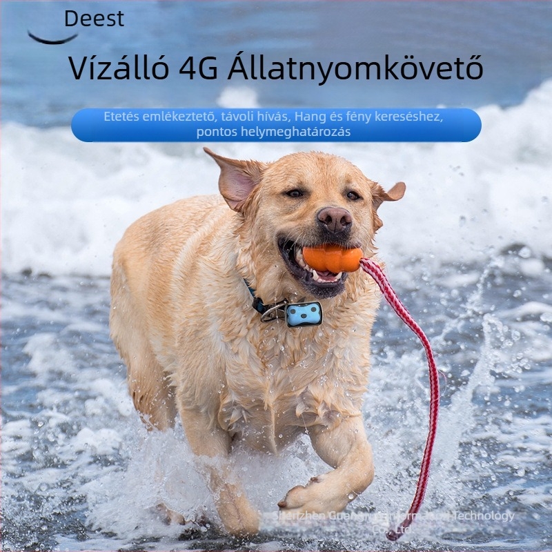 GPS kisállat-nyomkövető D87 – valós idejű nyomkövetés, 5 m pontosság, IP67 vízálló, riasztások SOS/Mobil/Kerítés, polimer akkumulátor 120 óra