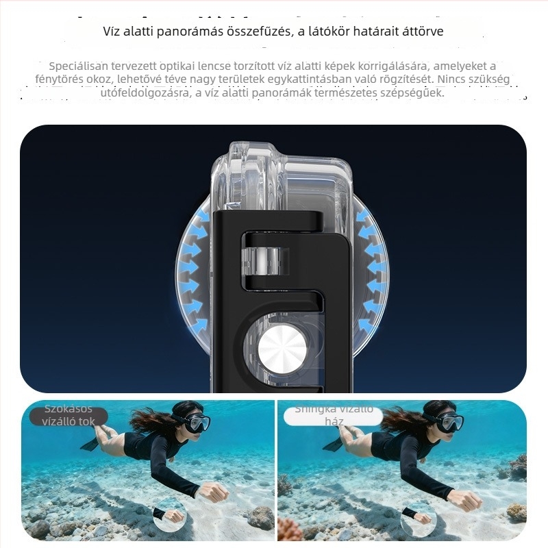 DJI Osmo 360 akciókamera vízálló tok, megmunkált PC test, kültéri használatra