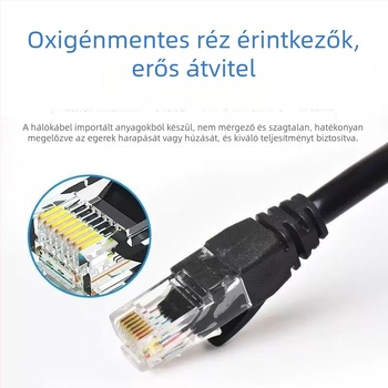 Cat6e Ethernet-kábel, 8 szál, RJ-45, Gigabites (tekeredett pár)