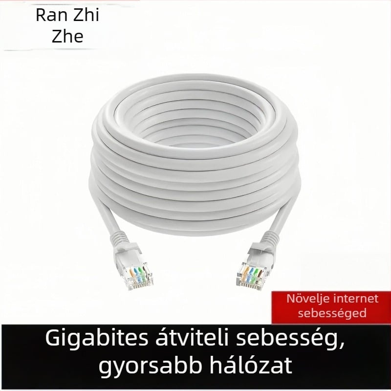 Cat6e Ethernet-kábel, 8 szál, RJ-45, Gigabites (tekeredett pár)