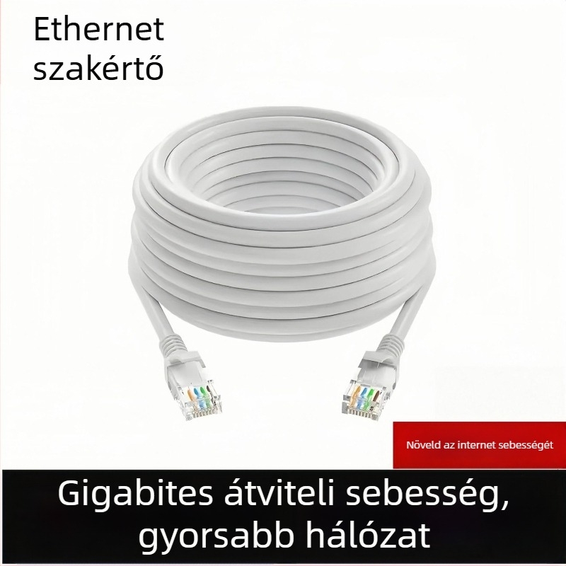 Cat6e Ethernet-kábel, 8 szál, RJ-45, Gigabites (tekeredett pár)