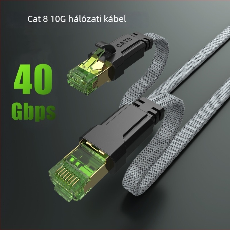 Cat8 Ethernet-kábel routerhez, 40 Gbps, nagysebességű hálózati kábel