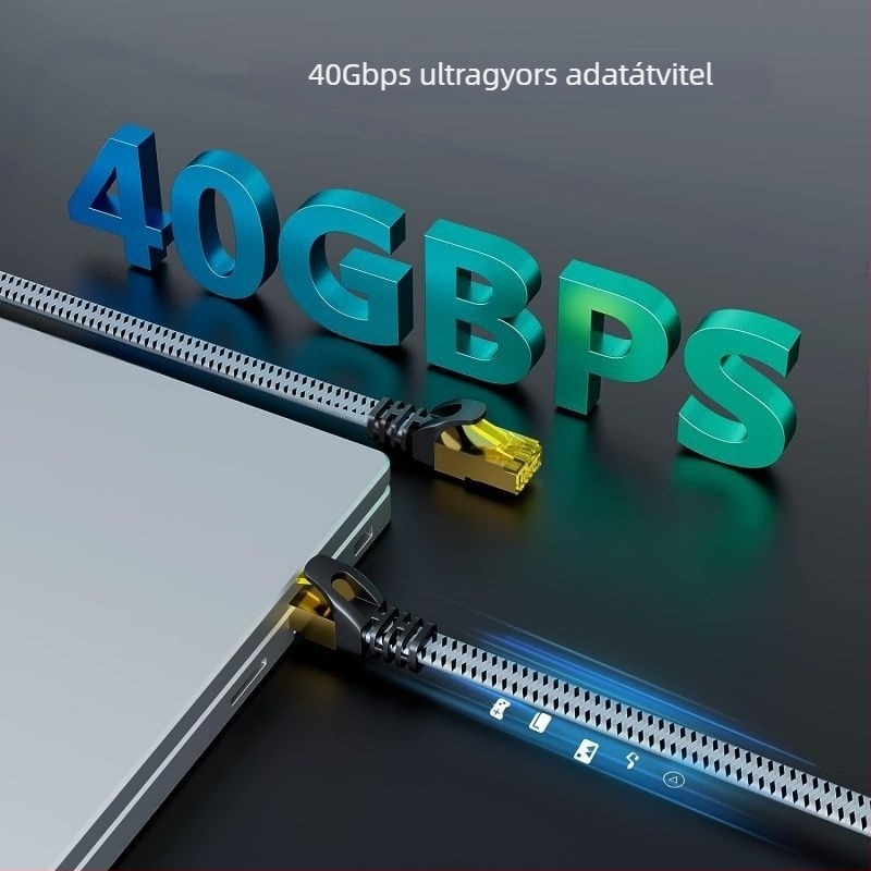 Cat8 Ethernet-kábel routerhez, 40 Gbps, nagysebességű hálózati kábel