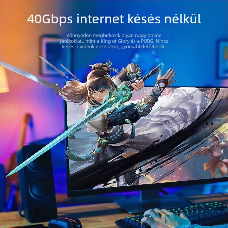 Cat8 Ethernet-kábel routerhez, 40 Gbps, nagysebességű hálózati kábel