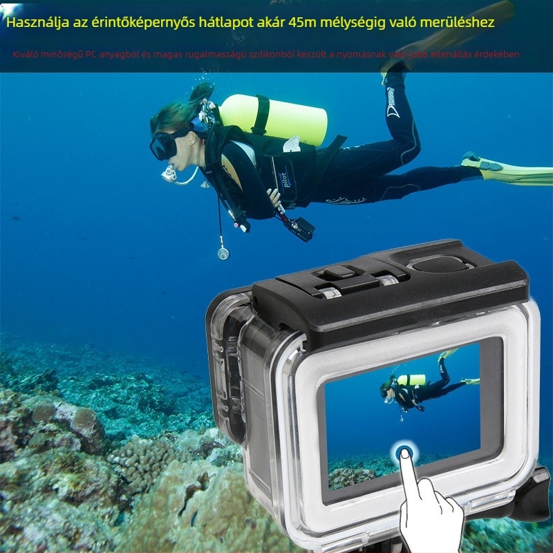 GoPro Hero5/6/7 vízálló ház levehető lencsével, PC anyagból