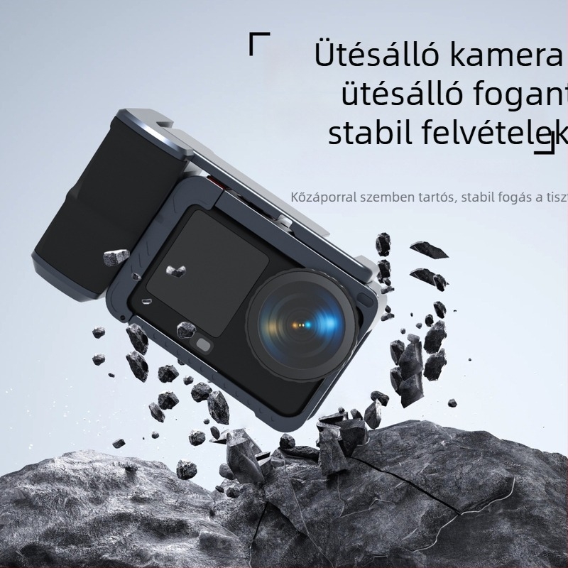 DJI Action6 Alumíniumötvözet Rabbit Cage Bővítő Keret Védő Burkolattal és Hideg Cipővel (Modell ZH0037; Kompatibilis: DJI Action6; Anyag: Alumíniumötvözet; Logó testreszabható)