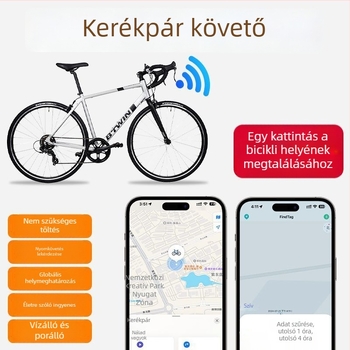 Kerékpár GPS nyomkövető – lopás elleni nyomkövető, AirTag helyettesítő országúti kerékpárokhoz