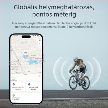 Kerékpár GPS nyomkövető – lopás elleni nyomkövető, AirTag helyettesítő országúti kerékpárokhoz