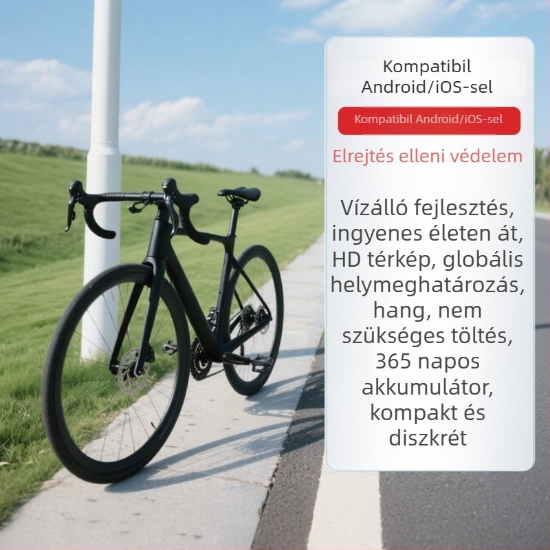 Kerékpár GPS nyomkövető – lopás elleni nyomkövető, AirTag helyettesítő országúti kerékpárokhoz