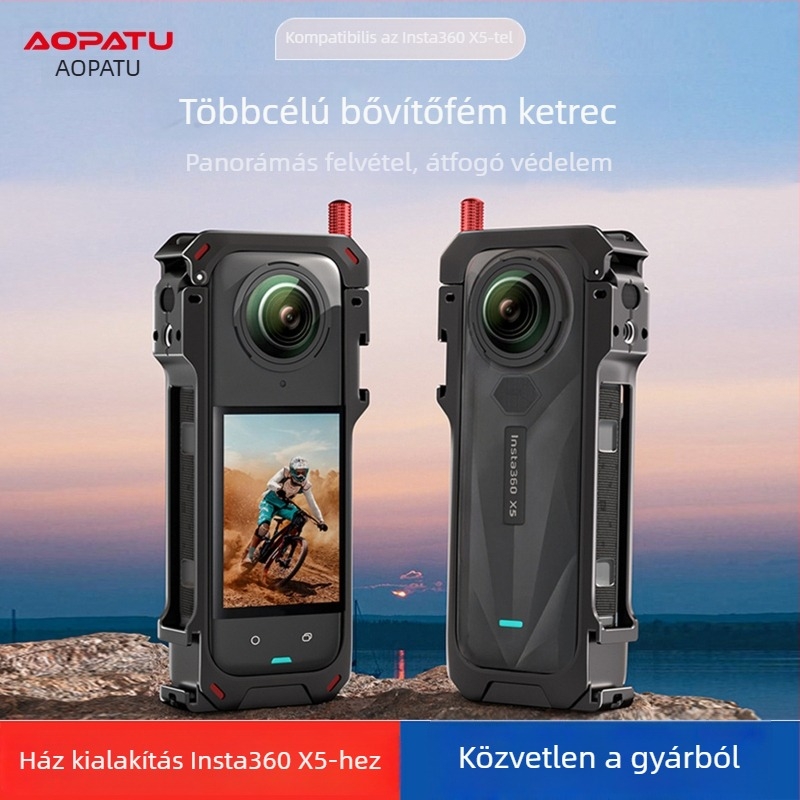Opato Alumínium ötvözet védőkeret az Insta360 X5 Rabbit Cage-hez – Kompatibil Shadow Stone 360 X5 Rabbit Cage-sel