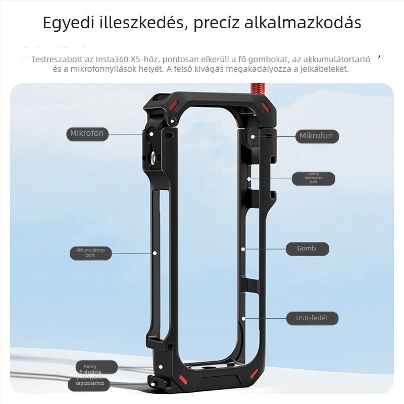 Opato Alumínium ötvözet védőkeret az Insta360 X5 Rabbit Cage-hez – Kompatibil Shadow Stone 360 X5 Rabbit Cage-sel