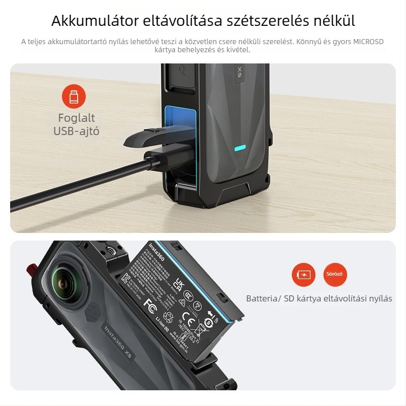 Opato Alumínium ötvözet védőkeret az Insta360 X5 Rabbit Cage-hez – Kompatibil Shadow Stone 360 X5 Rabbit Cage-sel