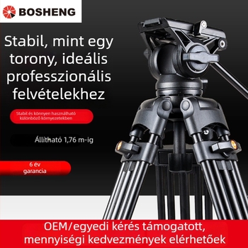 BS180 Hidraulikus PTZ Tripod, 3-részes, fém-nylon kivitel, teherbírás 10 kg